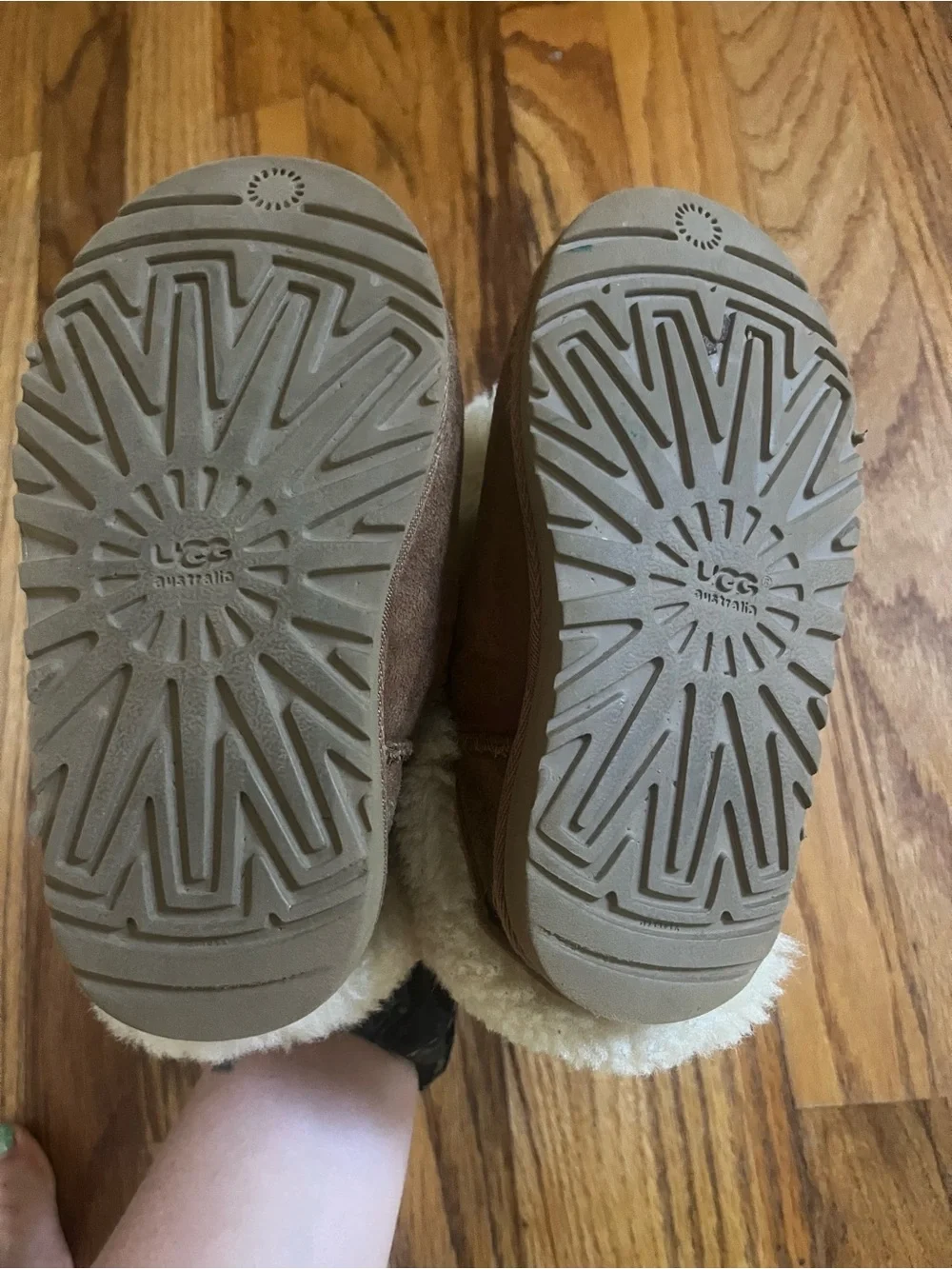 UGG Australia Classic Mini Fluff Brown Boots Girls